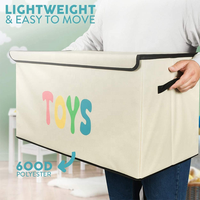 Organisateur de rangement pour jouets, tissu Oxford portatif, boîtes de rangement centrale amovibles, Cubes pliables, conteneurs de bacs avec couvercle/poignées