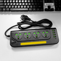 Station de charge verticale pour bureau, prise à grand espace, 4 ports USB, 1 sortie Type-C 3.1A, étanche IPX6, câble de 2 m, résistant au feu