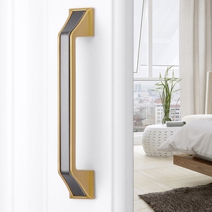 Tiradores de muebles de acero inoxidable de lujo de estilo nórdico moderno, perillas de dos colores para armario, cajón, puerta de armario, borde dorado negro - Product Image 2