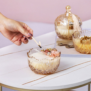 Boîtes d'emballage de bougies en cire de soja Oem faites à la main <span class=keywords><strong>2022</strong></span>, cadeaux d'anniversaire saint-valentin, Mini bougies parfumées avec fleurs séchées/ - Product Image 5