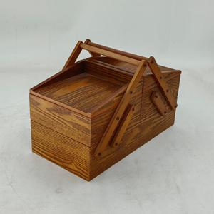 Boîte à couture extensible-Boîte en bois pour couturière pour le stockage des bobines de fil-Boîte de rangement pour kit de couture avec poignée-Panier à coudre en bois - Product Image 3