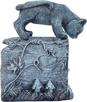 JOUEUSE CHASING KITTY ET FROG DOWNSPOUT GUTTER EXTENSION, DOWNSPOUT SPLASH BLOCK, DOWNSPOUT DIVERTER GARDEN STATUE