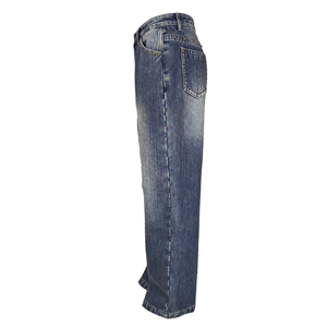 Jeans droits à jambes larges taille haute 100% coton <span class=keywords><strong>pour</strong></span> femmes, style streetwear Y2K |   <span class=keywords><strong>Jean</strong></span> délavé moyen avec détails rivetés <span class=keywords><strong>pour</strong></span> <span class=keywords><strong>femme</strong></span>, idéal <span class=keywords><strong>pour</strong></span> les trajets quotidiens - Product Image 3
