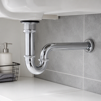 Siphon en acier inoxydable durable de 1 1/4 pouce pour lavabo de salle de bain, tube anti-odeur pour évier de cuisine et plomberie