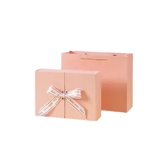 Pink Butterfly Bow Double-Door Gift Box - Perfect Packaging for Girl's Accessories Collection