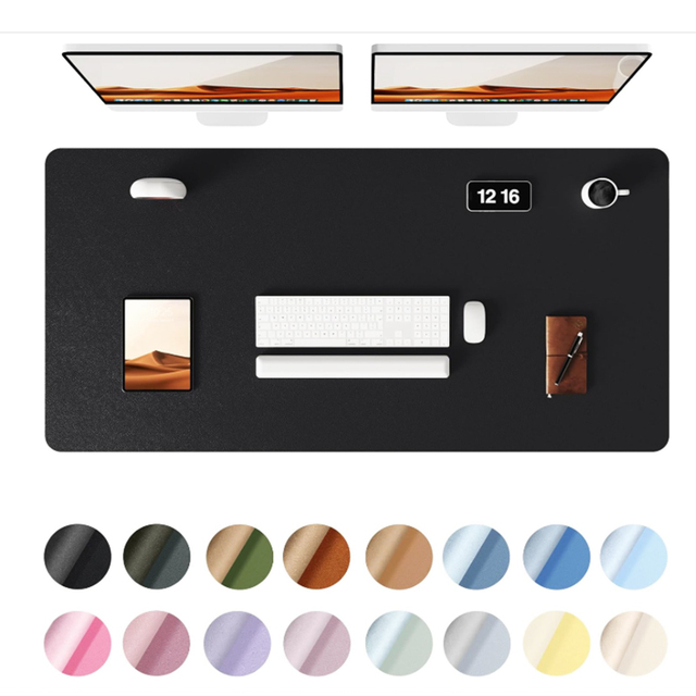 Economic Large Waterproof PU Leather Mousepad Non-Slip Laptop Desk Pad with Writing Pad Office Stock Available Mouse Mat