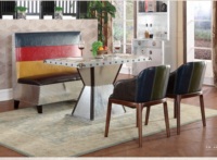 Chaise en bois durable de style industriel rétro - Chaise de salle à manger de style loft pour salon et bureau à domicile