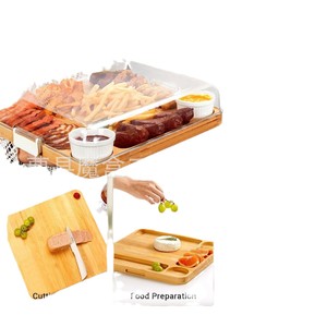 Plateau de service en bambou Magic Box à 5 compartiments, planche à charcuterie, plateau à collations, plateau à fromages - Product Image 3