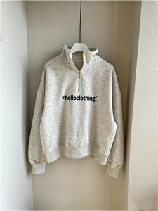 เสื้อฮู้ดซิปครึ่งตัวสำหรับผู้หญิง ปักลายตัวอักษร ผ้าโพลีเอสเตอร์ผสมคอตตอน ระบายอากาศได้ดี เป็นมิตรกับสิ่งแวดล้อม เหมาะสำหรับใส่ในฤดูใบไม้ผลิ - Product Image 3