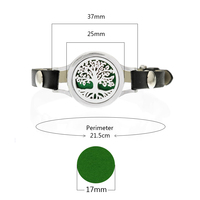 Bracelet diffuseur d'huiles essentielles en forme de fleur de lotus 25MM, bracelet en PU, 7 couleurs au choix