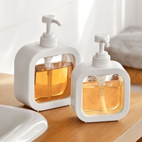 Carré Shampooing Gel Douche Bouteille Lotion Pompe Blanc En Plastique De Luxe Cosmétique Sérigraphie PET Lotion Contenants