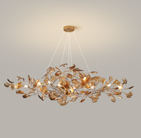 Lustre LED moderne en fer forgé de Guangdong Zhongshan, hauteur réglable, idéal pour les villas, les comptoirs de bar et les salons haut de gamme