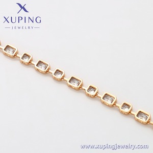 X000850676 XUPING Schmuck 18K Goldfarben Plattiert Voll Quadratische Synthetische Zirkonia Mode Damen Halskette - Product Image 6