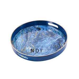 Bandeja de servir de madera hecha a mano Último nuevo diseño de esmalte Desayuno Bandeja de servir agua y jugo - Product Image 1