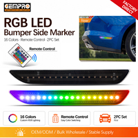 Luz LED RGB para Parachoques Trasero, Luz de Posición Lateral para Ford Mustang 2015-2023, Lente Ahumada, Disponible en Almacén de EE. UU., Entrega Rápida