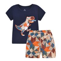 Growprint Ensemble de vêtements pour bébé 2 pièces de haute qualité Ensemble t-shirt et pantalon court d'été en coton pour tout-petits