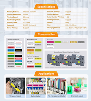 PT-118S Imprimante Thermique Professionnelle de Poche Tout-en-un pour Étiquettes Code-barres, Vêtements et Prix