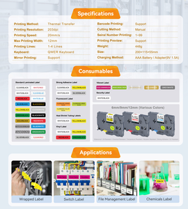 PT-118S Imprimante Thermique Professionnelle de Poche Tout-en-un pour Étiquettes Code-barres, Vêtements et Prix - Product Image 5