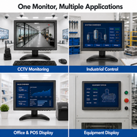 Monitor CCTV 10.1 Inci 1920x1200 Layar LCD IPS Layar LCD Monitor 16:10 dengan VGA BNC AV USB untuk Kamera Keamanan DVR