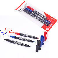 Articles de papeterie B2B, 3 pièces, cartouche blister, non toxique, imperméable, marqueurs à double pointe ultra-fins de 1 mm et fins de 2 mm, pour le bureau, l'école, la maison
