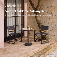 Ensemble de repas d'extérieur rond en aluminium Mobilier de balcon Hotel Villa Bistro Chaises de table de jardin Ensemble de meubles de patio
