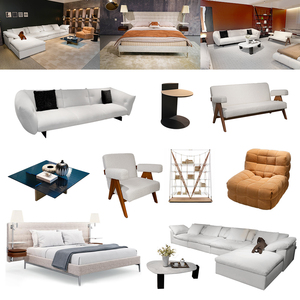 Lit King Size Moderne Minimaliste de Luxe avec Tête de Lit Rembourrée en Tissu, Rangement Intégré, Capitonnée et Confortable, Ensemble de Chambre à Coucher avec Cadre en Bois - Product Image 4