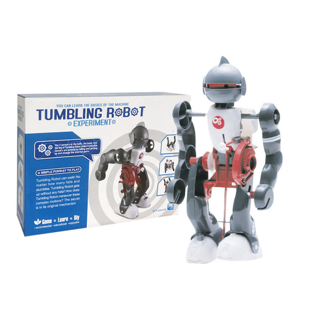 Funny Electric Tumbling Robot Building Kit Diy Science Stem Kit for Kids Educational