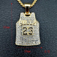 Kalung Pria Anti Karat Anti Luntur Lapis Emas 18k PVD Baja Tahan Karat 316L No.23 Jersey Perhiasan Fashion Berkualitas