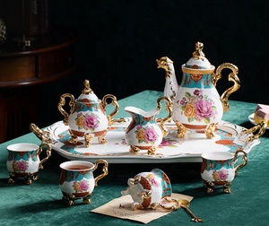 Best Selling European Dragon and Phoenix Relief Rose Pattern Afternoon <b>Tea</b> Ceramic Coffee <b>Set</b> - Product Image 1