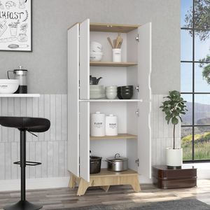 Armoire murale de cuisine DB Yuma 150 avec deux armoires fermées et deux étagères ouvertes - Product Image 1