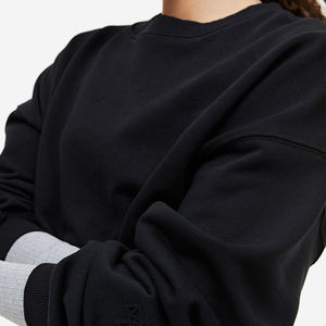 Loose Fit acanalado cuello redondo 80% Algodón 20% poliéster reciclado polar acanalado puños y dobladillo melocotón Schnapps mujer sudadera - Product Image 2