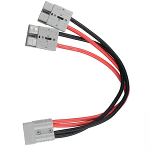 Conector de estilo anderson personalizado de 50Amp, divisor de arnés de alambre 8AWG, plomo piggyback para aplicaciones automotrices 4WD y Caravan