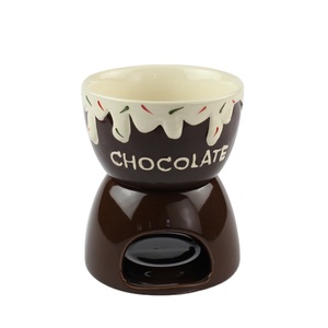 Tasse ronde en céramique marron pour <span class=keywords><strong>fromage</strong></span>, outils à <span class=keywords><strong>fromage</strong></span>, fondant au chocolat, ustensiles durables, 1000 pièces 11.5x12x14.5 Cm, Contact de nourriture noir - Product Image 1