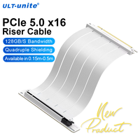 Câble d'extension PCIE X16 ULT-unite personnalisé blanc 20 cm, adaptateur mâle PCIe X16 vers femelle X16 5.0