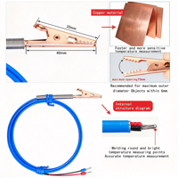 Termokopel Tipe Klem Bahan Tembaga Tipe K Tipe E Tipe J Pt100 Sensor Suhu Panjang Probe 40mm IP68 Port Serial