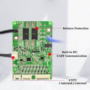 JBD встроенный BT 10S 11S 12S 13S 14S 15S <span class=keywords><strong>16S</strong></span> 17S LFP NMC 36V 48V 60V Smart <span class=keywords><strong>BMS</strong></span> 20A 40A 50A 60A <span class=keywords><strong>80A</strong></span> 120A Smart <span class=keywords><strong>BMS</strong></span> с уарт