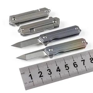 Nieuwe Collectie Hoge Kwaliteit Titanium Handvat Mini Folding Zakmes Edc Mes Met Tanto Blade