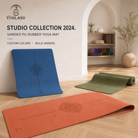 Tapis de yoga Yugaland Sunrise Collective en PU sablé, couleur unie, antidérapant, pour la pratique du yoga urbain, vente en gros
