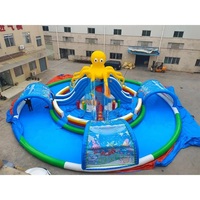 Parc aquatique gonflable directement de l'usine avec toboggans aquatiques et piscine à jets d'eau, aire de jeux extérieure commerciale pour enfants et adultes