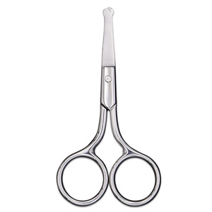 All Stainless Steel Beauty Scissors Round Tip Nose Hair Trimmer Manual Safety Trim Tool For Precision Grooming - Product Image 2