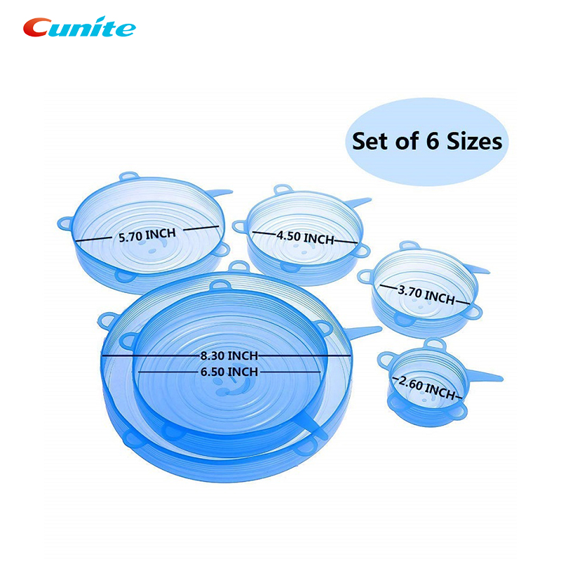 Cunite Extra Large 7 шт размер крышки 24 мм OEM цвета Многоразовые растягивающиеся гибкие универсальные силиконовые крышки