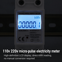 Meter Listrik Digital Din Rail KWh Satu Fasa 5(60)A untuk Penagihan Properti Sewa Kelas 1.0 Monitor Akurasi Tinggi