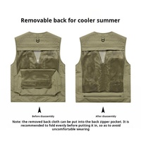 Vente en gros Offres Spéciales unisexe avec logo personnalisé gilet de veste de journaliste photographie de pêche en coton polyester multi-poches pour l'extérieur