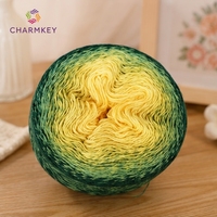 Fil à tricoter 100% coton peigné, dégradé, teint à la main, en segments, pour tricot à la main, crochet, pull, écharpe, poupée, artisanat DIY