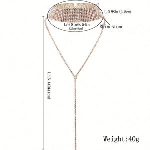 European American Fashion Personality Women's Multi-Layer Gold Plated Alloy Crystal <b>Necklace</b> Trendy Geometric Pattern Casual - Product Image 4