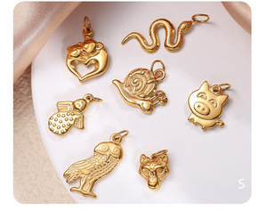 Golden Spirit Creatures | 18K PVD Gold Plated Stainless Steel Whimsical Animal <b>Charms</b> & Sea Life Pendants for DIY Jewelry Making - Product Image 6