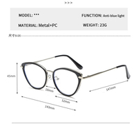 Lunettes de Vue Tendance Haut de Gamme Monture Métallique Oeil de Chat Anti-Lumière Bleue Photochromiques Claires pour Femmes