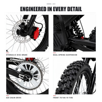 72V 4500W Enduro Motorcycle for Adult Riders, 100-120km Range Forest Trail Electric Dirt Bike with Dual Spring Suspension