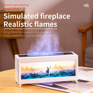 Humidificador de llama rectangular, chimenea de aromaterapia de escritorio de leña simulada, difusor de llama para el hogar - Product Image 6