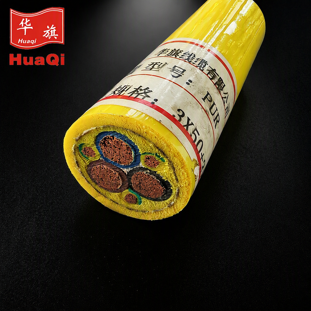 Huaqi 0.6/1kV PUR EPR Dragline Cable 3*50+3*10mm Oxygen-free Copper Notch Resistant for Port Machinery Reeling Drums